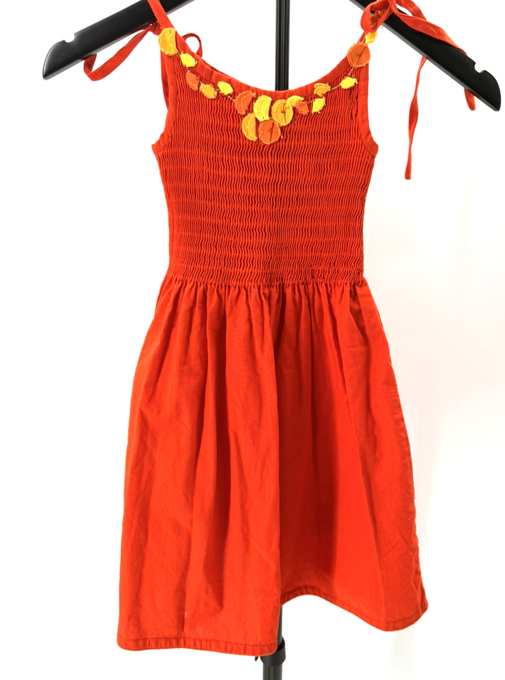 Vtg ISABEL GARRETON Girls Hand Smocked Red Sun Dress Size 5 Excellent!